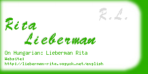 rita lieberman business card